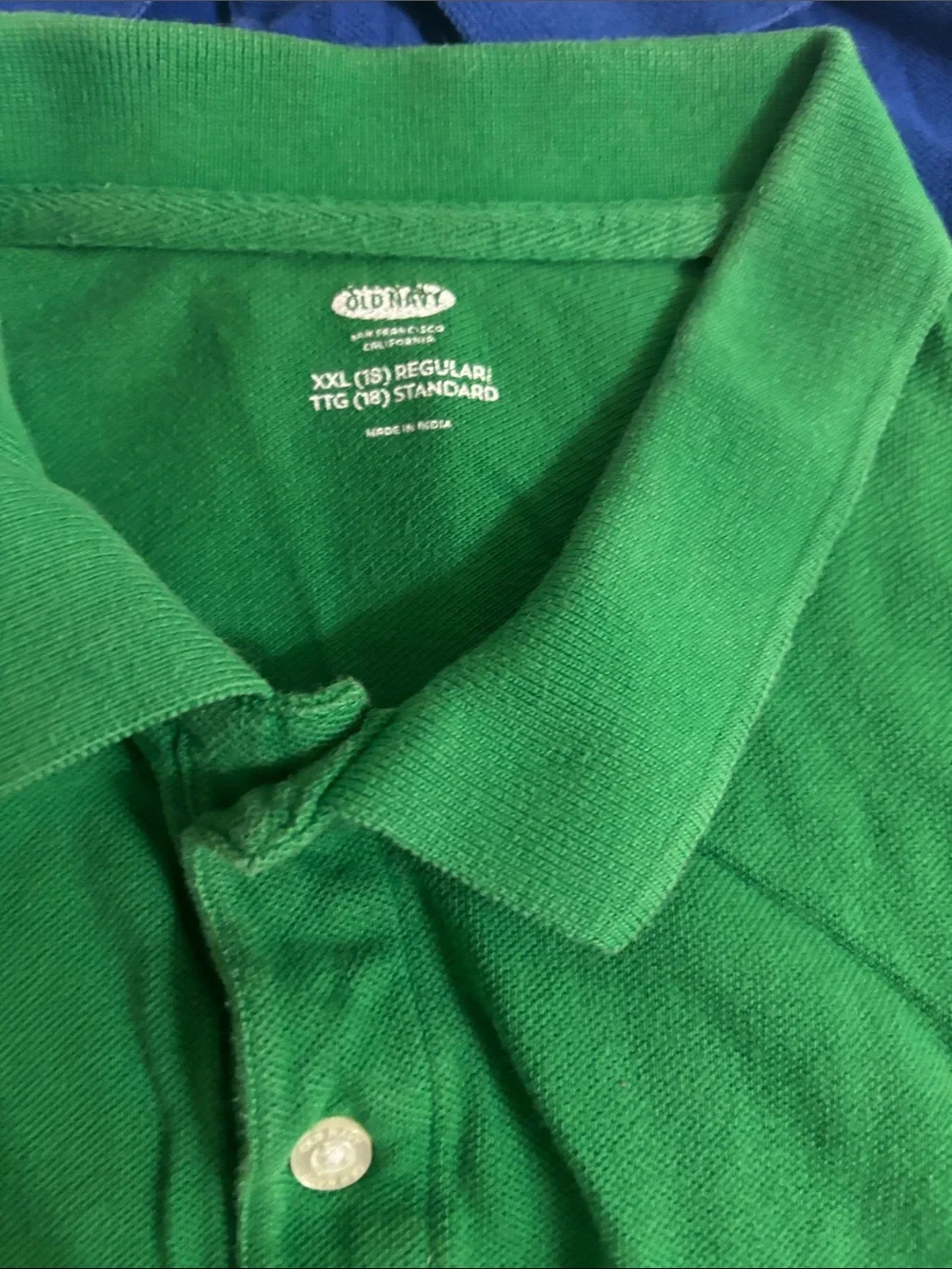 2 shirts Old Navy Green  Blue Cotton Polo preppy school uniform golf casual H